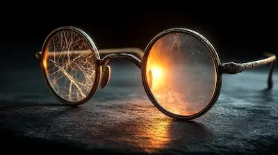 De nouvelles lunettes posées sur une table — la vision retrouvée
