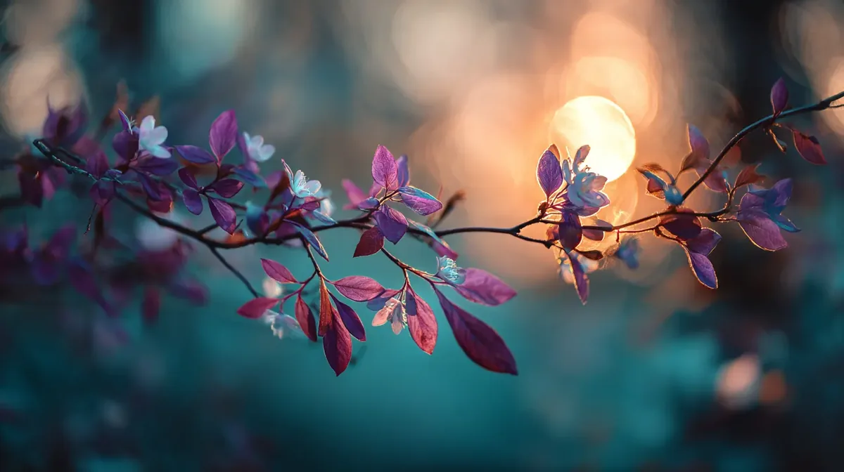 Lumière de printemps s'attardant sur un paysage apaisé au crépuscule